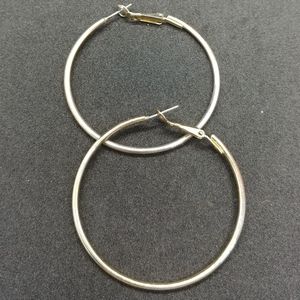 Large Silver Hoop Earrings